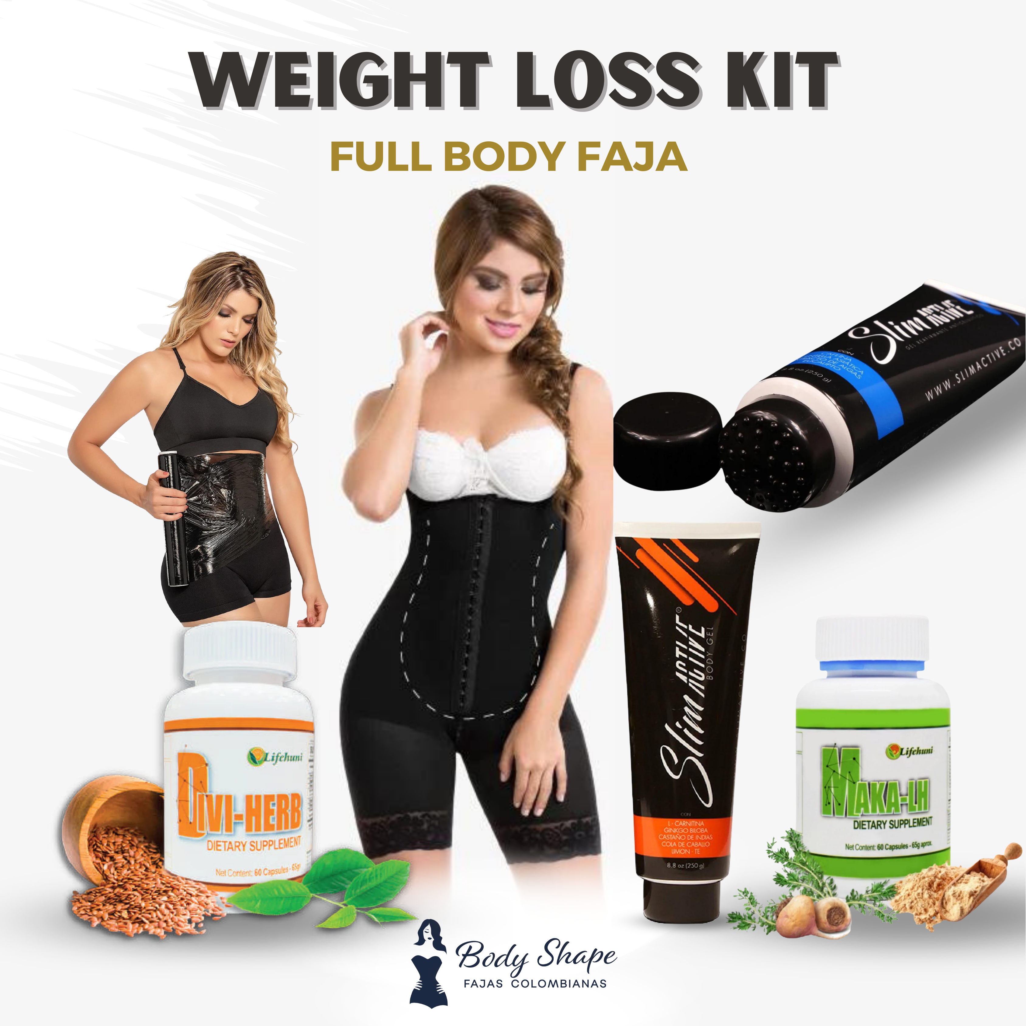 Weight-loss Kit Full Body Girdle – Body Shape Fajas Colombianas